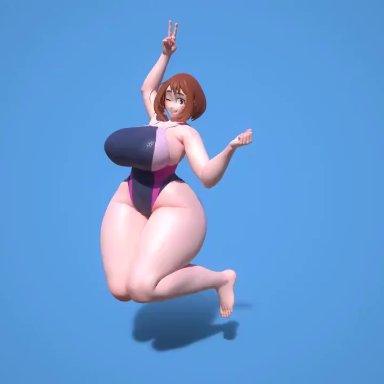 my hero academia, ochako uraraka, usukeninja, 1female, 1girl, 1girls, ass, big ass, big breasts, dat ass, huge ass, huge breasts, large ass, large breasts, light-skinned female