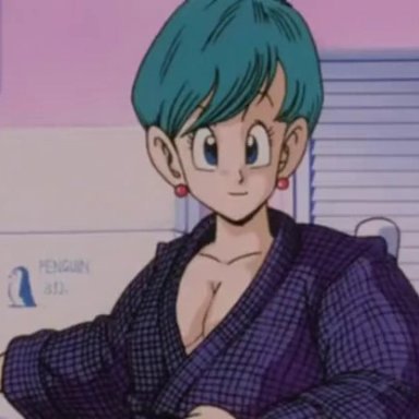 dragon ball, dragon ball z, bulma briefs, krillin, master roshi, muten roushi, desto, mutenroushi, parodieparadise, 1girls, 2boys, completely nude, cum on face, cumshot, female