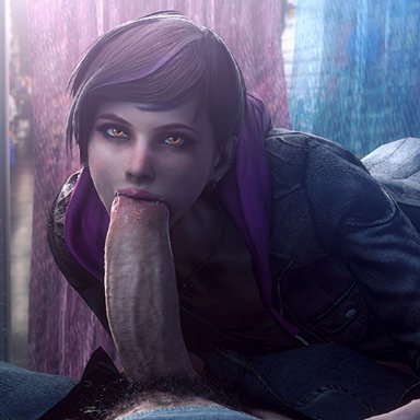 resident evil, resident evil revelations 2, moira burton, jjjjd, 1boy, 1boy1girl, 1female, 1girl1boy, 1girls, 1male, bedroom eyes, bent over, bent over table, big penis, blowjob