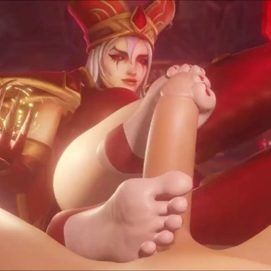 blizzard entertainment, world of warcraft, sally whitemane, coombot (artist), 1boy, 1girls, barefoot, big penis, chapeau, clothed female, clothed female nude male, clothed on nude, completely naked, completely nude, completely nude male