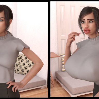 isabel3dx, ass expansion, big ass, big breasts, big lips, bimbo, bimbofication, breast expansion, breast inflation, breasts, butt expansion, curvy, expansion, growth, inflation