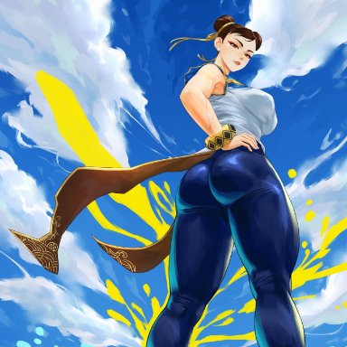 capcom, street fighter, street fighter 6, chun-li, calad g, 1girls, armpits, asian, asian female, ass, big ass, big breasts, blush, breasts, female