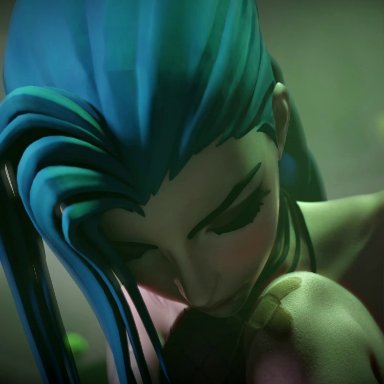 league of legends, jinx (league of legends), mundo (league of legends), kinkycat3d, kinkykatt3d, 1boy, 1boy1girl, 1female, 1girl, 1girls, ahegao, anal, ass, athletic female, belly bulge