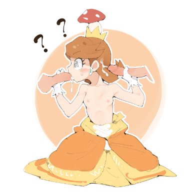 mario (series), nintendo, super smash bros., princess daisy, youjomodoki, 1girls, 2boys, ?, big penis, blush, breasts, clothed, clothed sex, clothing, cum