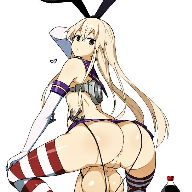 coca-cola, sinensian, bimbo, bunny ears, from behind, futanari, huge ass, huge balls, huge cock, large ass, large penis, looking back, skimpy, skimpy clothes, squatting