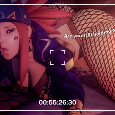 k/da series, league of legends, akali, k/da akali, blackedlila, 1boy, 1girls, big ass, bimbo, black penis, bottomless, bracelet, breasts, breasts out, camera