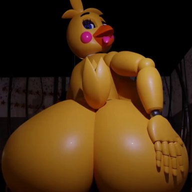 five nights at freddy's, five nights at freddy's 2, toy chica (fnaf), zenith741, 1girls, animatronic, anthro, anthrofied, areola, areolae, ass, ass expansion, ass shake, ass shot, avian