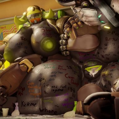 overwatch, orisa, snips456, snips456fur, anal, anal penetration, anal sex, areola, ass, balls, big ass, big butt, butt, cum in pussy, fat ass