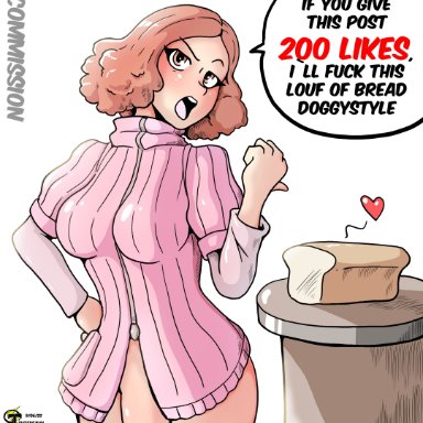 persona, persona 3, haru okumura, tuteheavy, 1futa, bread, challenge, dickgirl, futa only, futanari, nude, pale-skinned futanari, pale skin, sole, commission