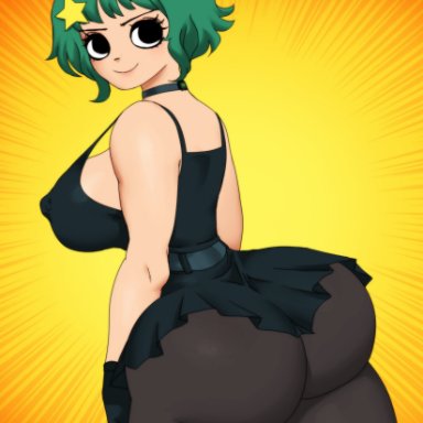 scott pilgrim, ramona flowers, jay-marvel, 1girls, ass, big ass, big breasts, big butt, breasts, clothed, clothing, dress, female, female only, green hair