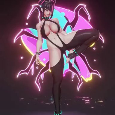 capcom, street fighter, street fighter 6, juri han, rushzilla, big ass, big breasts, 3d, 3d (artwork), tagme, turntable (animation), video