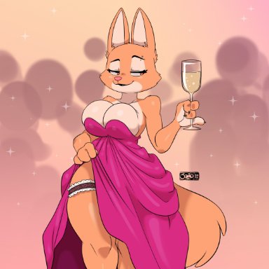 dreamworks, the bad guys, diane foxington, joaoppereiraus, 4 fingers, adorable, alcohol, anthro, beverage, big breasts, bodily fluids, breast expansion, breasts, canid, canine