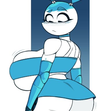 my life as a teenage robot, nickelodeon, jenny wakeman, zetaskully, 1girls, ass, big ass, big breasts, big butt, blush, breasts, cleavage, clothing, fat ass, female