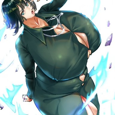 one-punch man, fubuki (one-punch man), saint zcup, 1girls, alternate body type, alternate breast size, arm up, ass, belly, big breasts, breast, breast expansion, breast squish, breasts bigger than head, collarbone