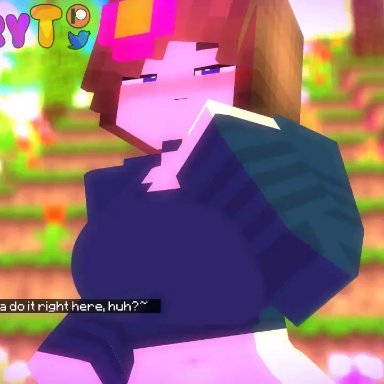 minecraft, jenny belle, melinajbt, slipperyt, 1futa, 1girl1futa, 1girls, ass, ass expansion, ass growth, belly expansion, big areola, big breasts, big penis, blue eyes