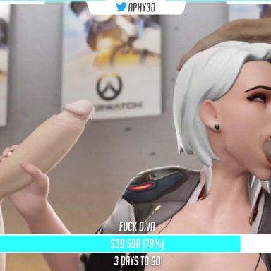 blizzard entertainment, overwatch, ashe (overwatch), aphy3d, 1female, 1girl, 1girls, 2boys, 2males, blowjob, clothed, clothed female nude male, clothed sex, dark-skinned male, duo