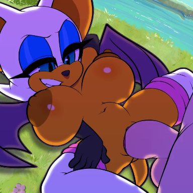 sega, sonic (series), sonic the hedgehog (series), rouge the bat, notboogie, theboogie, &lt;3, &lt;3 eyes, 1boy, 1girls, anthro, areola, areolae, armwear, balls