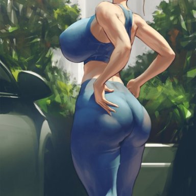 capcom, street fighter, chun-li, infi mt, 1girls, ass, breasts, brown eyes, brown hair, female, female only, hips, huge breasts, large ass, pantylines