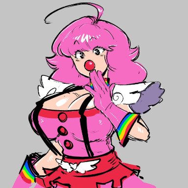 ace attorney, gyakuten saiban, geiru toneido, speedosausage, 1girls, big breasts, breasts, brycecarringto5, clown, clown girl, female, tagme