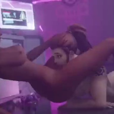 overwatch, brigitte, sombra, dreamrider, 1female, 1futa, 1girl, 1girls, areola, blowjob, deepthroat, duo, duo focus, fellatio, forced