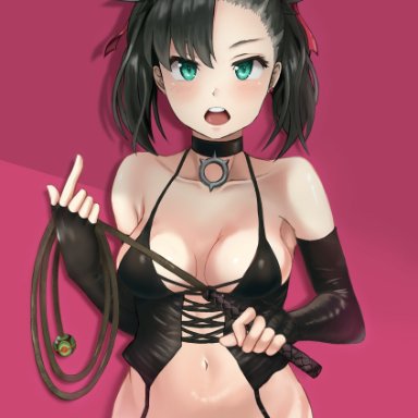 game freak, pokemon, pokemon ss, marnie (pokemon), conray, aged up, bedroom eyes, blue eyes, collar, dominatrix, elbow gloves, femdom, fingerless elbow gloves, fingerless gloves, garter straps