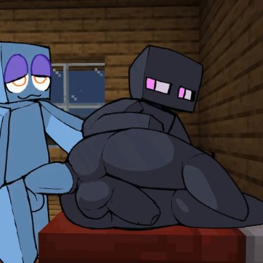 minecraft, enderman, balls, big ass, chubcore, gay, male, male only, male penetrated, penis, sex, yaoi, animated, tagme