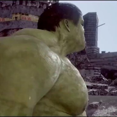 hulk (series), marvel, marvel cinematic universe, marvel comics, black widow (marvel), bruce banner, hulk, natasha romanoff, x3d, anal, anal penetration, anal sex, big ass, big butt, blue eyes