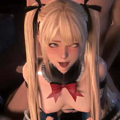 dead or alive, marie rose, dnnsfw, 1boy, 1girls, ahe gao, blonde hair, blue eyes, blush, bouncing breasts, cum inside, drugged, drugs, eyeroll, female