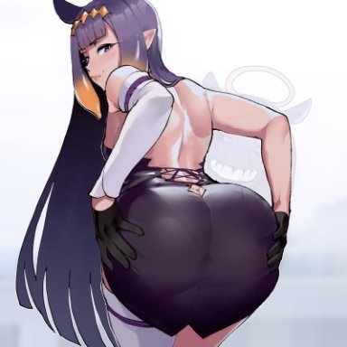 hololive, hololive english, ninomae ina'nis, thiccwithaq, anus, ass, ass grab, ass spread, back, big ass, bubble butt, dat ass, looking back, panties, spreading ass