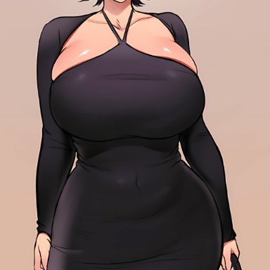 komi-san wa komyushou desu, komi shuuko, sren244, 1girl, big breasts, dress, female, female only, milf, mother, voluptuous, highres