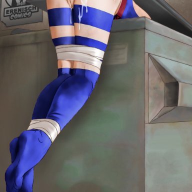 marvel, marvel comics, x-men, betsy braddock, psylocke, erenisch, alley, alone, ass up, bad end, bondage, bound, bound ankles, bound legs, broken rape victim