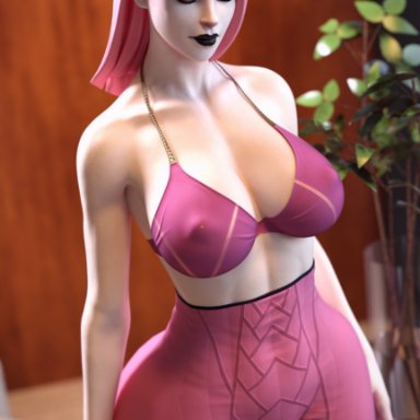 fortnite, fortnite: battle royale, haze (fortnite), wotm8h8, 1girls, abs, ass, big breasts, breasts, nipple bulge, tight clothing, tight fit, tight pants, wide hips, 3d