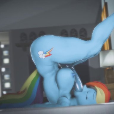 friendship is magic, hasbro, my little pony, rainbow dash (mlp), screwingwithsfm, anthro, anthrofied, athletic futanari, autofellatio, big breasts, breasts, crossgender, equid, equine, ftg crossgender