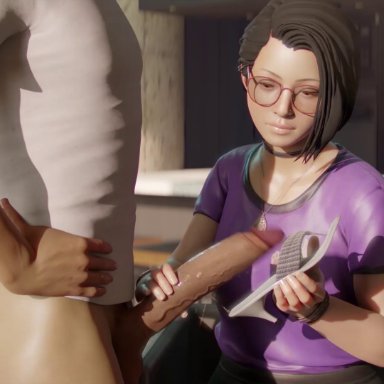 life is strange, life is strange: true colors, alex chen, sasa, 1boy, 1boy1girl, 1female, 1girl, 1girl1boy, 1girls, 1male, bottomless, clothed female nude male, duo, duo focus