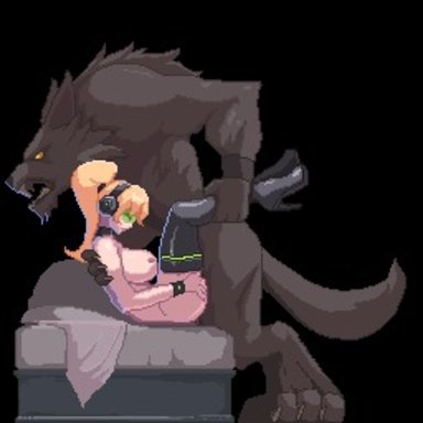 zetria, karnedraws, 1boy, 1girls, female, male, monster, teratophilia, animated, pixel art, tagme