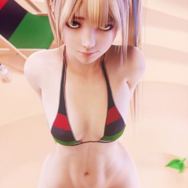 dead or alive, dead or alive 6, marie rose, kreamu, 1female, 1girl, 1girls, africa, bikini, bikini aside, bikini bottom, bikini top, biting, biting lip, biting own lip