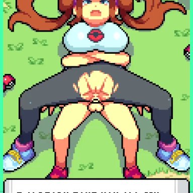 pokemon, pokemon bw, nate (pokemon), rosa (pokemon), darkred333, 1boy, 1girls, anal, anal sex, big breasts, blue eyes, breasts, brown hair, clothed female nude male, crying