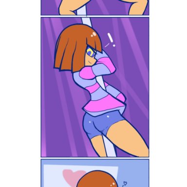 undertale, anon, frisk, evenytron, anal, anal sex, erection, erection under clothes, fellatio, gay, gay sex, grinding, hypnosis, nude, orgasm