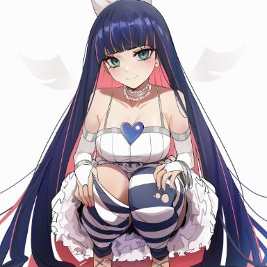stocking anarchy, kiritzugu, big breasts, breasts, goth, goth girl, gothic, kneeling, large breasts, painted nails, painted toenails, revealing clothes, shoulders, thick, thick thighs