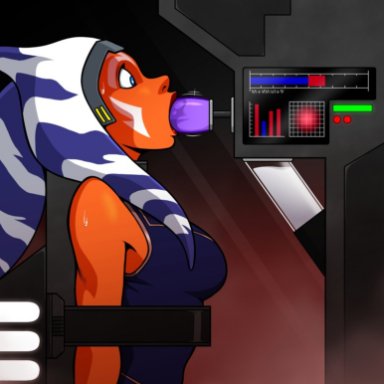 clone wars, star wars, the clone wars: season seven, ahsoka tano, bold-n-brash, 1girls, alien, alien girl, background, blue eyes, bondage, bound, clothed, clothed female, clothing