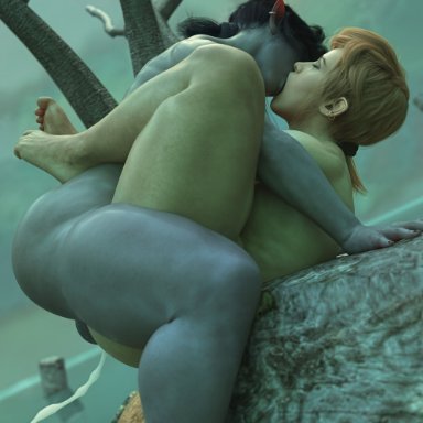 the legend of zelda, dark link, link, link (breath of the wild), squarepeg3d, anal, anal insertion, anal sex, androgynous, belly, belly button, big ass, big balls, big butt, black hair