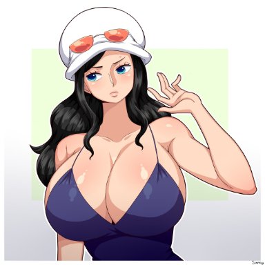 one piece, nico robin, simmsy, 1girls, big breasts, breasts, clothed, female, female only, large breasts, solo