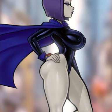 dc, dc comics, teen titans, rachel roth, raven, loodncrood, 1girls, ass, big ass, big breasts, breasts, demon girl, female, female only, forehead jewel