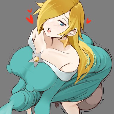 mario (series), nintendo, princess rosalina, gaikiken, 1futa, balls, big balls, big breasts, big penis, blonde hair, blue eyes, breasts, crown, ejaculation, futa only