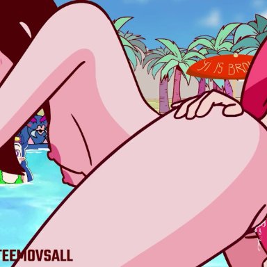 league of legends, riot games, caitlyn kiramman, irelia xan, neeko, vi, zoe (league of legends), teemovsall, anal, anilingus, ass, bikini, closed eyes, cum, dildo