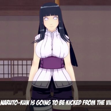 boruto: naruto next generations, koikatsu, naruto, naruto (series), hyuuga hinata, bakura's place, 1boy, 1boy1girl, asian, asian female, big breasts, black hair, blunt bangs, blush, bob cut