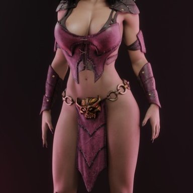 mortal kombat, mortal kombat x, mileena, sfmdh, abs, belly button, cleavage, clothed, clothing, edenian, female, female focus, female only, loincloth, looking at viewer