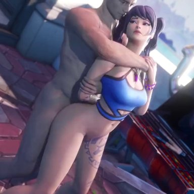 fortnite, crystal (fortnite), muyuma, 1boy, 1girls, bottomless, bouncing breasts, clothed, clothing, duo, female penetrated, from behind, half-dressed, half naked, looking back