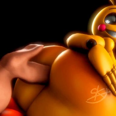 five nights at freddy's, five nights at freddy's 2, chica (fnaf), lovetaste chica, toy chica (fnaf), toy chica (love taste), skxx elliot, anal, anal penetration, anal sex, animatronic, ass, avian, bird, disembodied penis