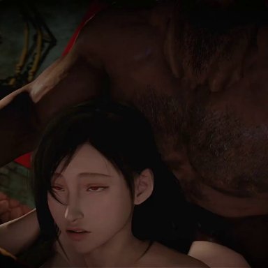 final fantasy, final fantasy vii remake, barret wallace, tifa lockhart, blackjr, chloeangelva, 1boy, 1girls, ambiguous penetration, asking for it, audible creampie, bbc, begging for more, big penis, clapping cheeks